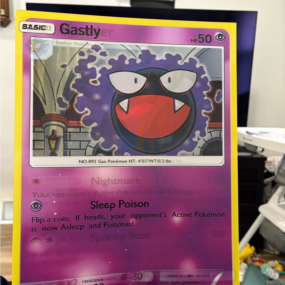 Gastly Pokémon Hologram Card